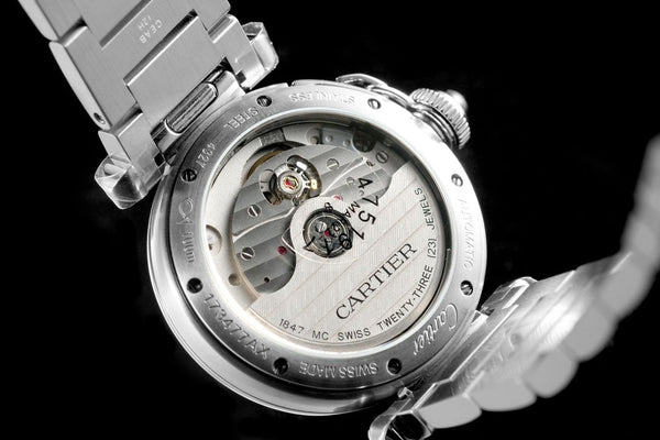 pasha 35mm automatic steel white dial diamond bezel