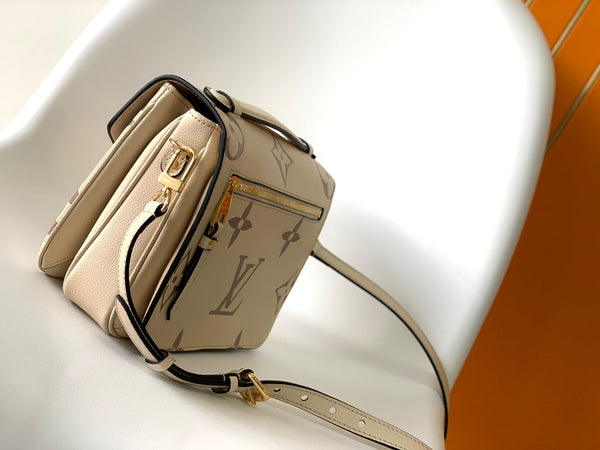 LV Pochette Métis Brown Beige Monogram Embossed Empreinte Leather