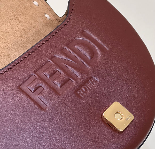 MOONLIGHT 19 IN WINE RED SMOOTH CALFSKIN GOLD HARDWARE