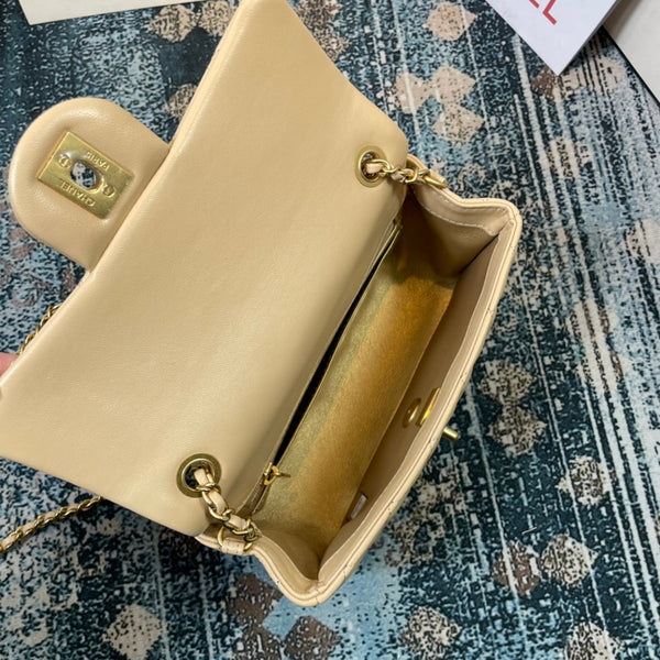 CC 26s Flap Bag 20 In Light Beige Lambskin