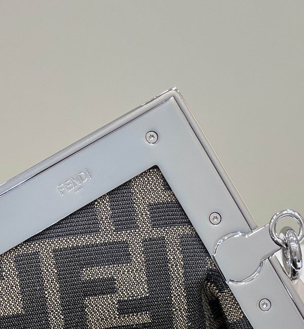 FENDI FIRST SMALL 26 IN COLORFUL SUEDE AND CALFSKIN WITH SILVER HARDWARE
