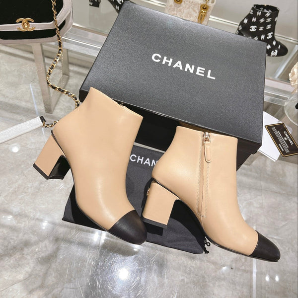 CC 26s Booties 6.5cm Black Beige Sheepskin 966879