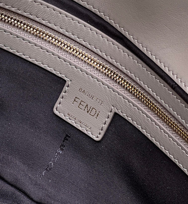 BAGUETTE WITH FF MOTIF 27 IN PINE CONE SOFT LAMBSKIN GOLD HARDWARE