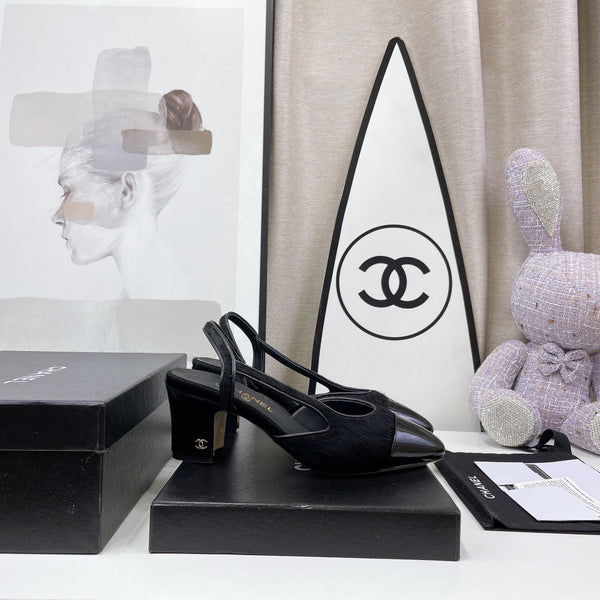 CC Slingback 60mm Black Lambskin And Horsehair