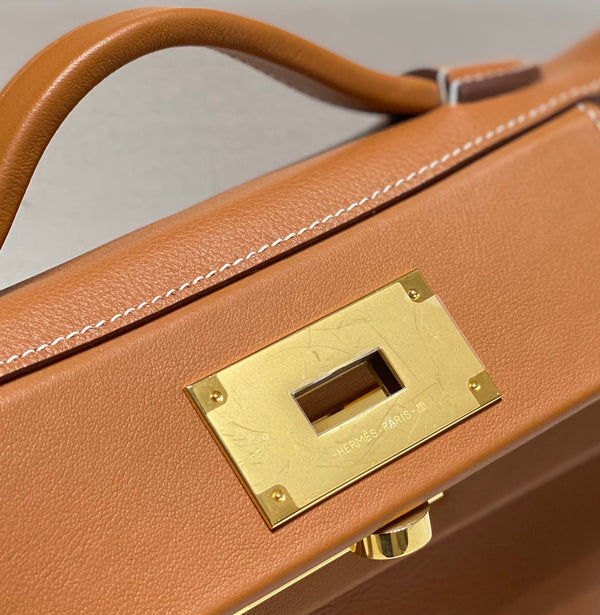 HM Mini 24 Sur 24 Bag 21cm Gold Swift Cowhide Gold Hardware 250264