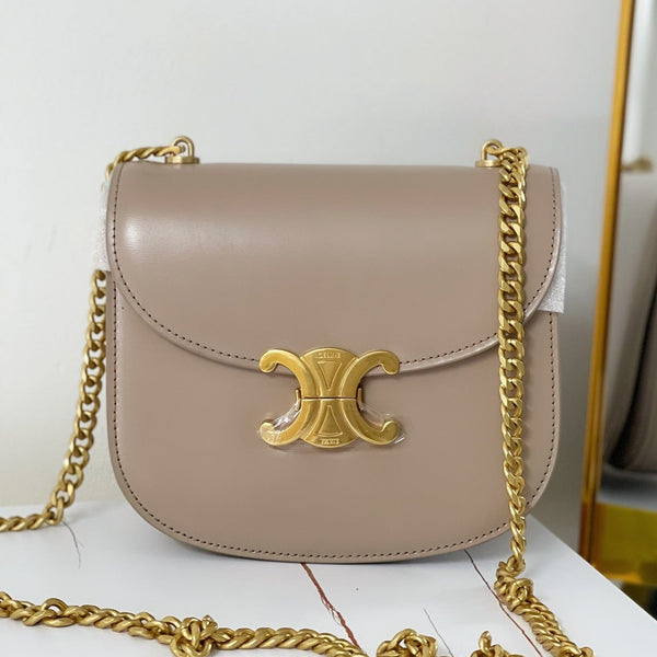 TRIPHOME 19 SADDLE BAG ORCHID PURPLE CALFSKIN