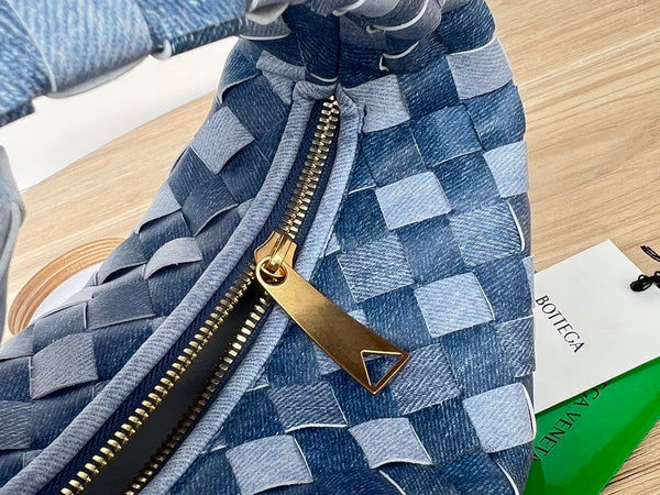 mini jodie 28 blue denim lambskin