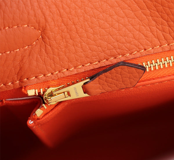HM KELLY BAG 25 ORANGE TOGO GOLD HARDWARE