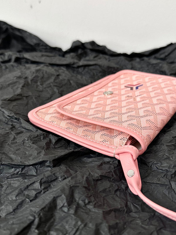 PLUMET POCKET WALLET 20 IN PINK GOYARDINE CANVAS AND LAMBSKIN TRIM