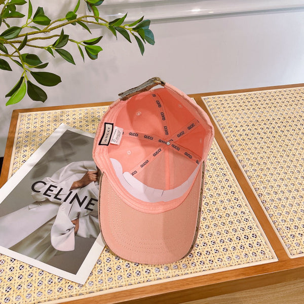 BASEBALL HAT IN PEACHY PINK JACQUARD FABRIC 219953