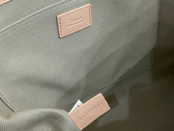 Chloé Woody tote bag pink 37cm calfskin 531241