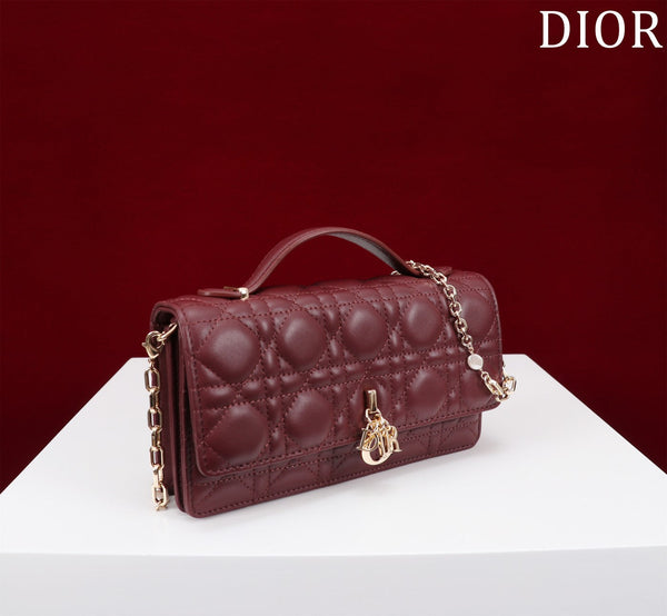 my cd mini 21 burgundy lambskin