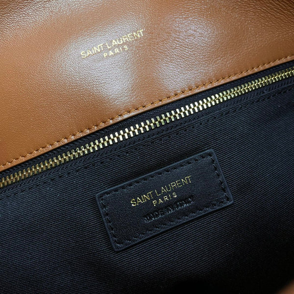 YSL Loulou Puffer Medium Bag 35cm Tan Glossy Leather