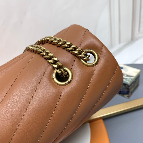 YSL Large Loulou Bag 31cm Tan Brown Lambskin