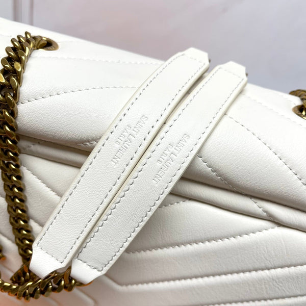 YSL Large Loulou Bag 31cm White Lambskin