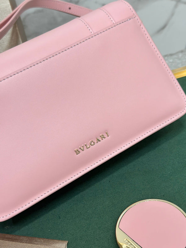 Serpenti Forever East-West Shoulder Bag 22cm Light Pink Cafskin GHW 188494
