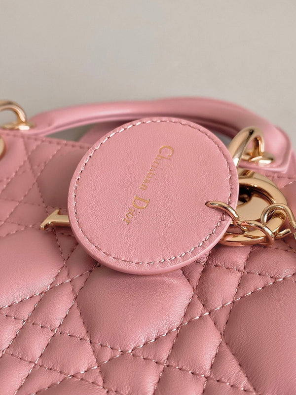SMALL LADY 20 POWDER PINK LAMBSKIN