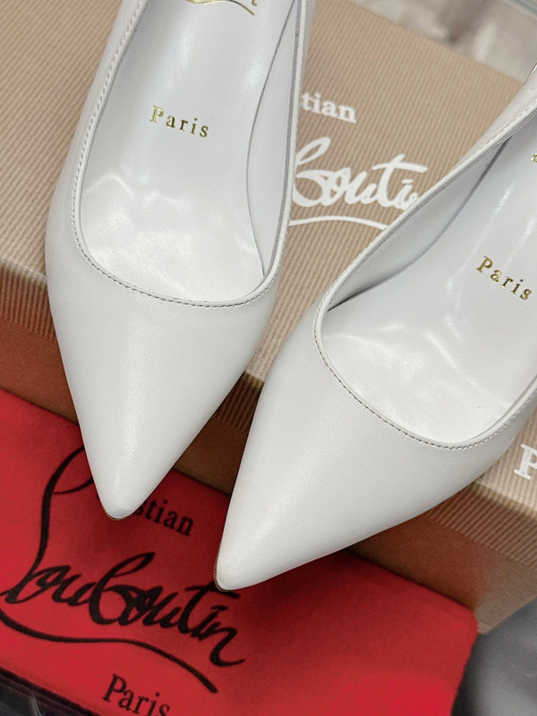CL 25s Ginko Pumps 85mm White Cowhide& Sheepskin446637