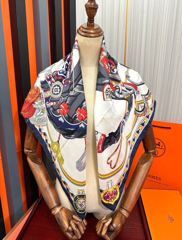 Carré Harnais De Cœur Scarf 90 CM In Colorful Silk 236222