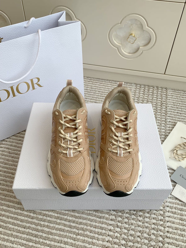 CD Chrono Sneaker In Brown Mesh Fabric And Suede 105381