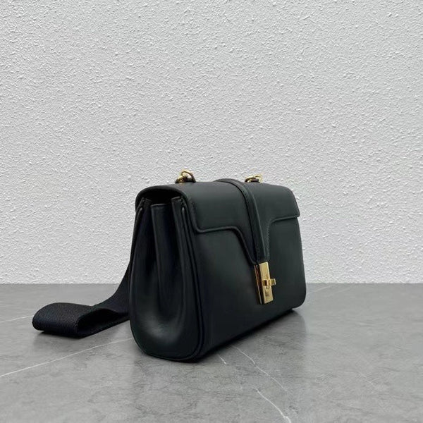 Celine Teen Soft 16 Shoulder Bag Black Smooth Calfskin