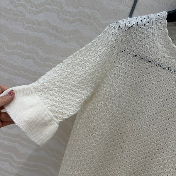 Celine 25 Hollow T-shirt White Wool