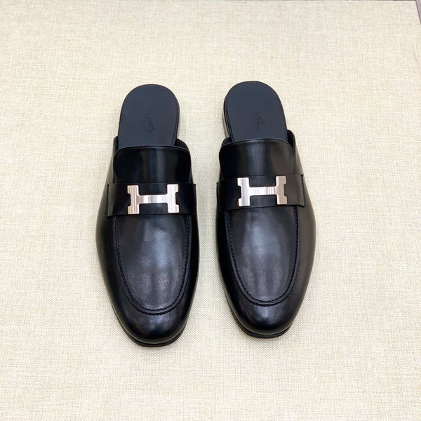 HM Men's Mule Black Calfskin 539720