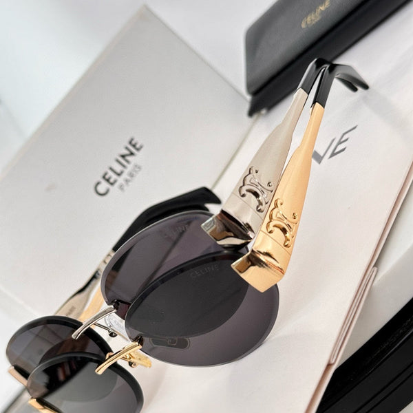TRIOMPHE OVAL SUNGLASS CL40240l IN METAL
