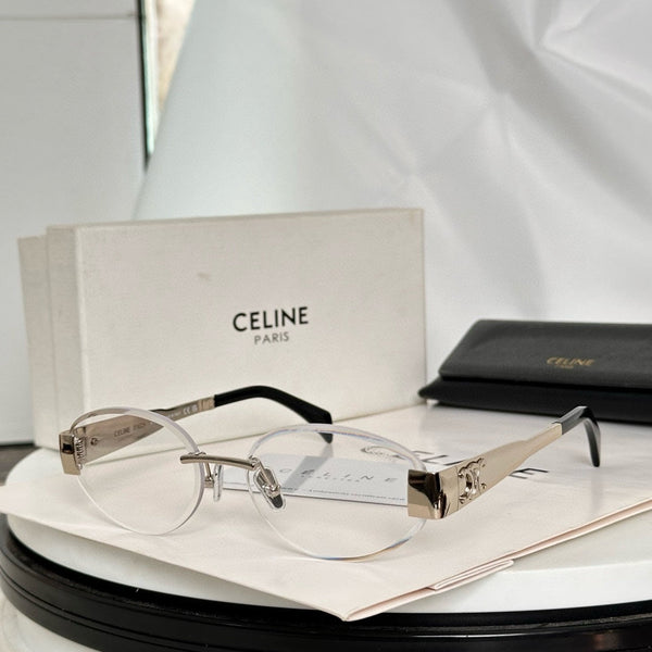 TRIOMPHE OVAL SUNGLASS CL40240l IN METAL