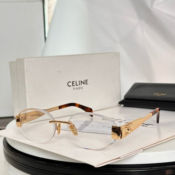 TRIOMPHE OVAL SUNGLASS CL40240l IN METAL