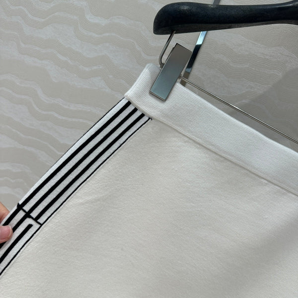 CD Short Skirt White Viscose Polyamide