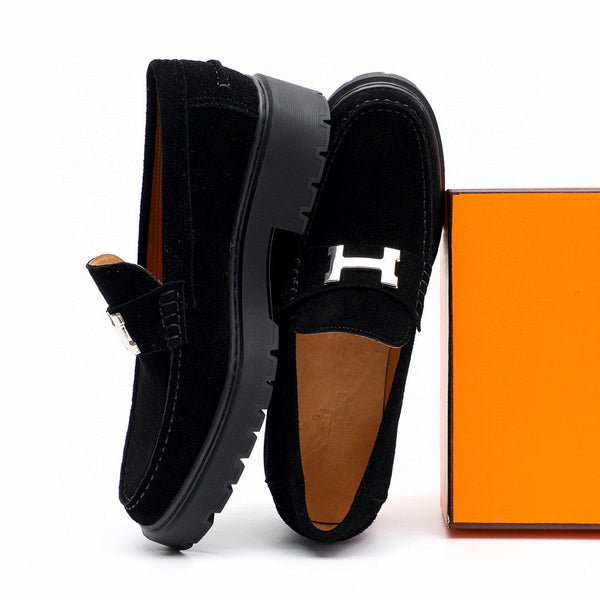HM Men's Loafer Black Suede 616531