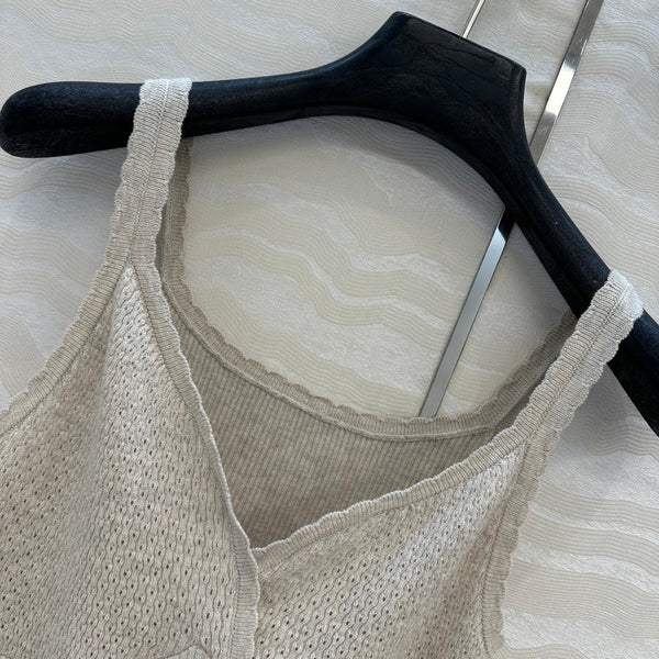 Miu SS26 Knit Top Ivory Cotton 351114