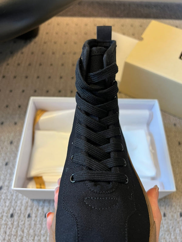 The Row 2025 High Sneaker Black Canvas 561613