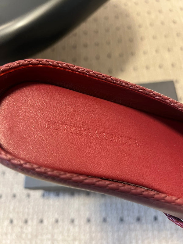 BV 26s Flats Mules Burgundy Calfskin