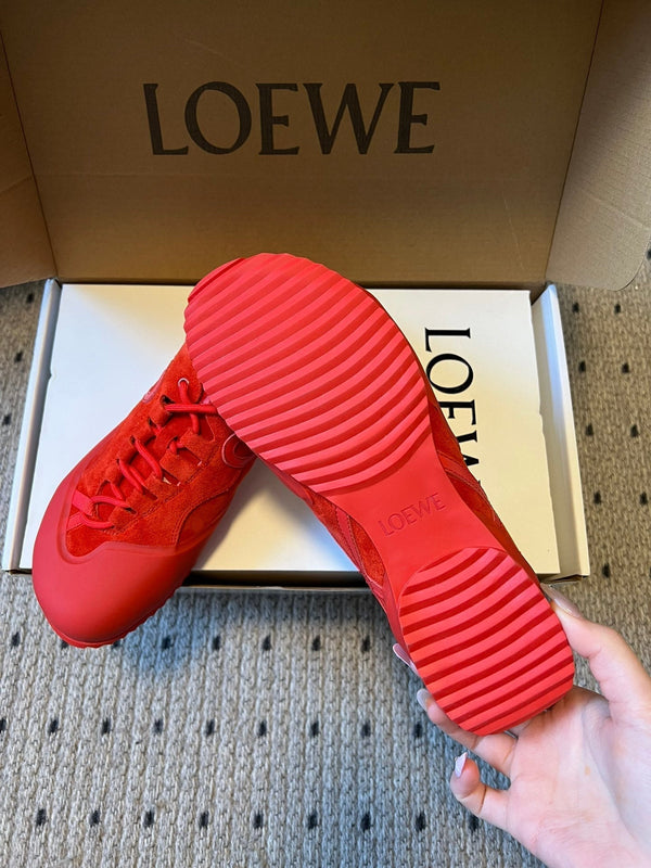 LOEW 26s Flow Sneaker Red Suede Sheepskin 678376
