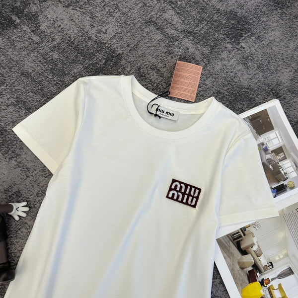 Miu SS26 Short-Sleeve T-Shirt Cotton 350883