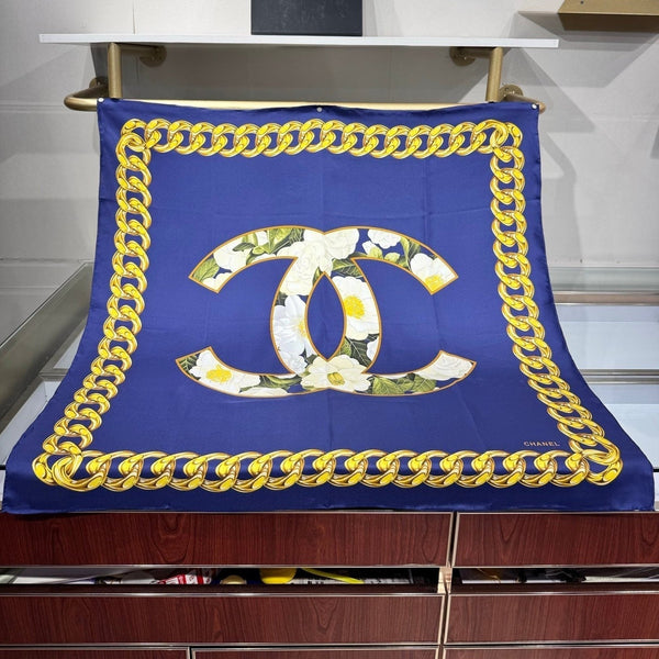 Chanel 2026 CC Logo Square Scarf 90cm Silk 203791