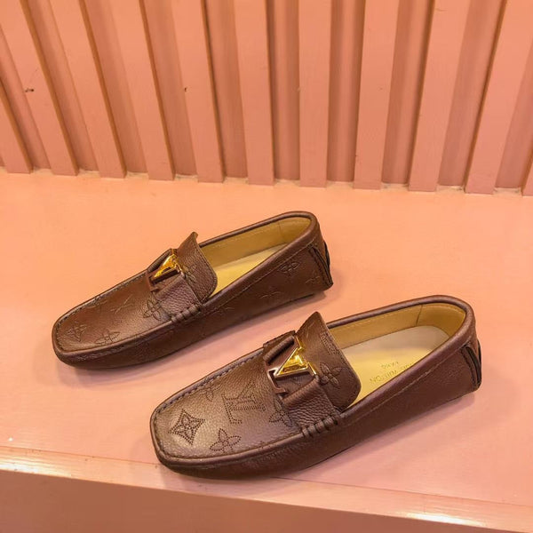 LV Moccasin Brown Monogram Cowhide