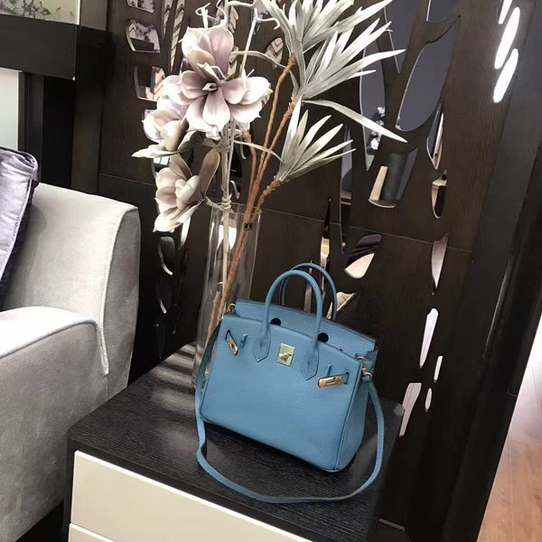 HM Birkin Bag 25cm Stale Blue Togo Leather SHW