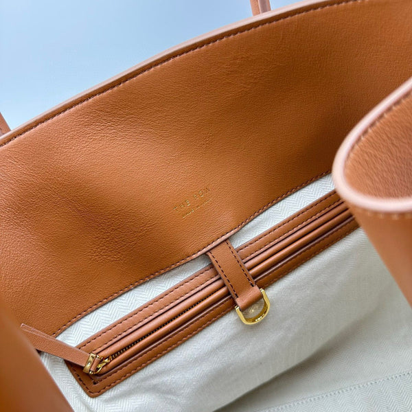 The Row Margaux 15 Brown Leather