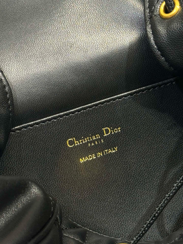 CD Caro Medium Size Backpack Black Sheepskin 23 x 26.7 x 12.5 cm