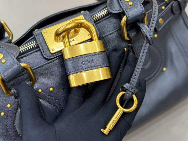 Chloe 2025 Paddington Bag Black Grained Leather.