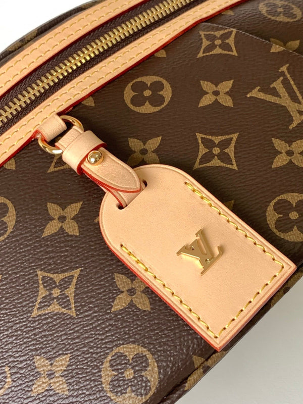 Louis Vuitton 2025 High Rise Bumbag Brown Beige Cowhide Canvas