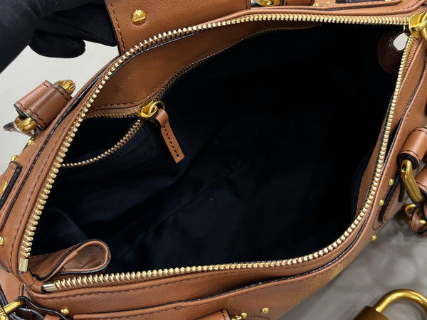Chloe Paddington 36cm Bag With Gold-tone Hardware Brown Leather