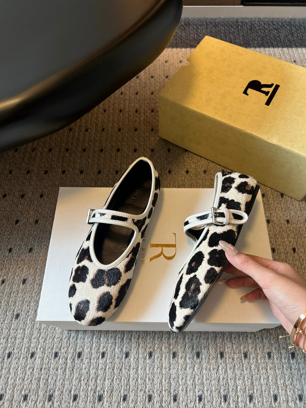 TR 26SS One-Strap Mary Jane Flats Horsehair 36166