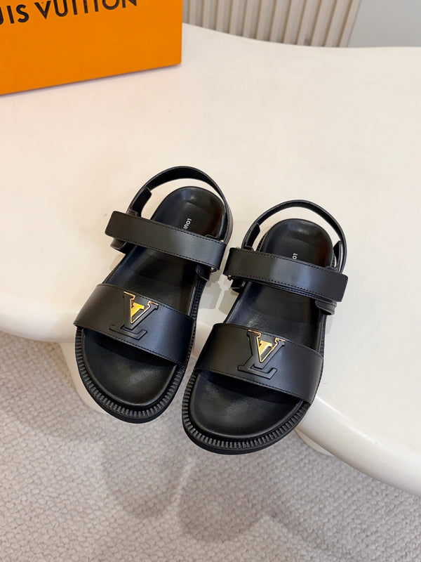 LV Sunset Flat Comfort Sandals Leather 912816