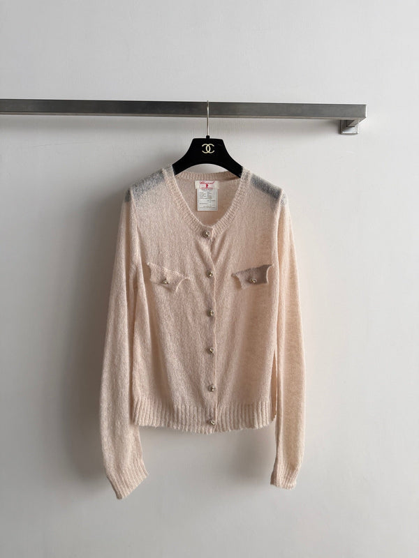 CC Round-Neck Cardigan Gold Buttons Knit 417876