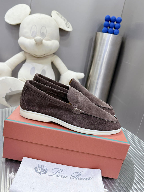 Loro Piana Suede Summer Walk Loafers Brown