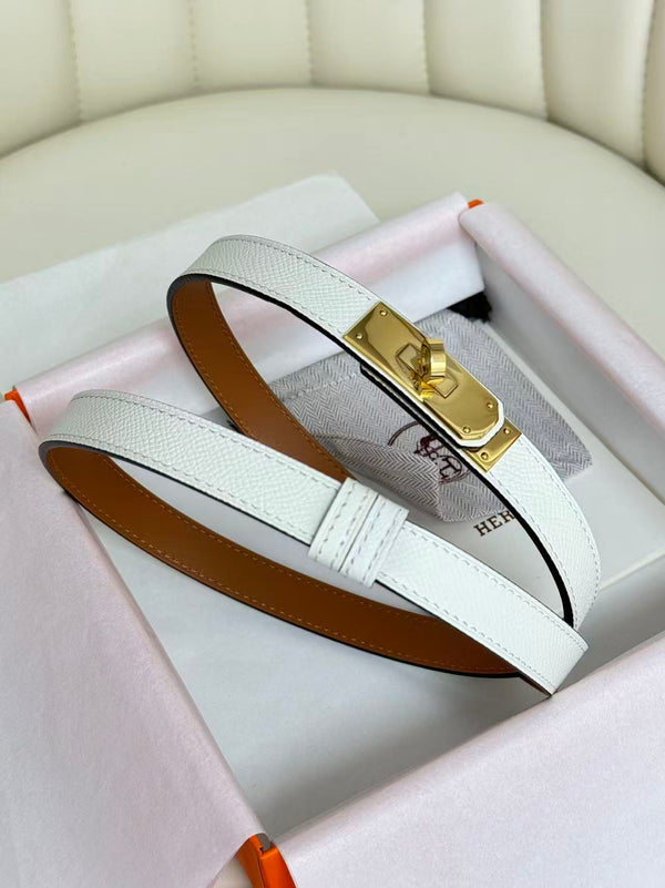 hm kelly belt 18mm white epsom leather